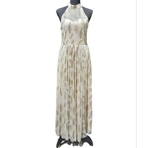 CANDALITE Women's Gold Sleeveless Long Maxi Dress SIZE MEDIUM